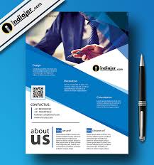 Blue Corporate Business Flyer Template Free Psd Indiater