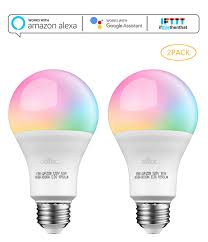 Xfox Smart Light Bulb Rgbw E26 1050lm 100w Equivalent Dimmable Multicolored Lights No Hub Required Compatible With Alexa And Google Home Ifttt 2pack