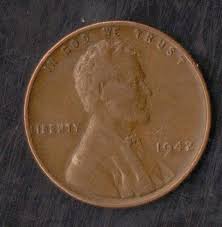 1942 Lincoln Cent Wheat Penny No Mint Mark Coins Paper