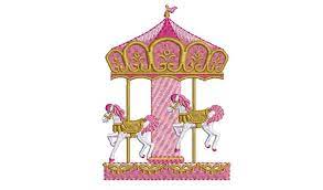 Pink Carousel Embroidery Machine