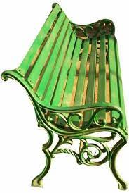 Antique 3 Seater Green Cast Iron Bench
