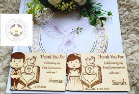 first holy communion wood magnets