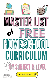 huge list of free homeschooling curriculum