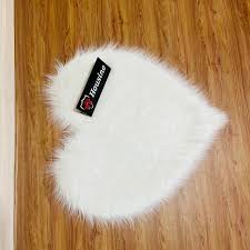 white heart faux fur rug luxury fluffy