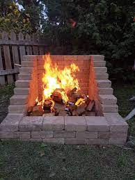 build brick fireplace backyard