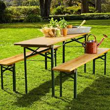 3pcs Folding Table Bench Set Garden