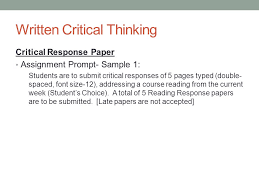 CRITICAL THINKING COURSE   critical versus non critical thinking    