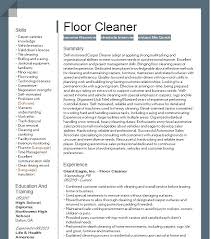 floor cleaner resume sle