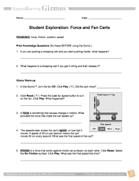 force and fan carts gizmo answer key