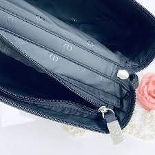 christian dior black zipper makeup bag