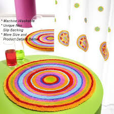 mandala colorful round bathroom rugs