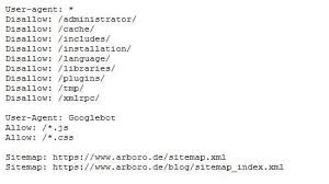 robots txt arboro gmbh