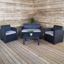 Black Rattan Garden Sofa Set