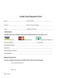 Credit Card Payment Form Template Authorization Word Dreaded