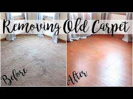 old carpet removal home project