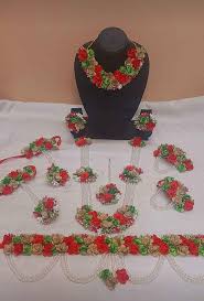 red artificial pollens flower jewellery