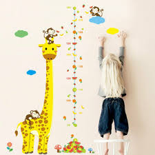 Details About Measure Wall Sticker For Kids Room Giraffe Height Chart Ruler Decal Cartoon Np2