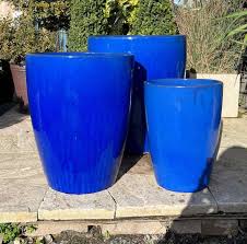 Glazed Blue Canton Pot Large World Of