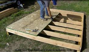 how to build a shed install floor sheeting
