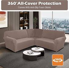 3 Piece Corner Sofa Cover Thick Velvet