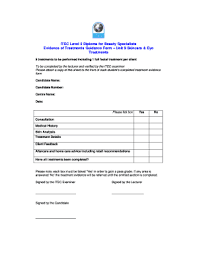 itec treatment evidence form fill