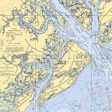Carolina Bluffton Hilton Head Nautical Chart Decor