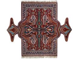 digitally disrupted rug art made by