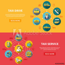 Taxi Company Horizontal Banners Buy This Stock Vector And
