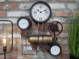Industrial Pipe Wall Clock Vintage