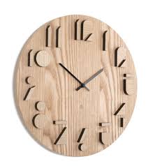 Wooden Shadow Numbers Wall Clock