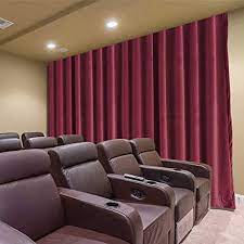 Maybe you would like to learn more about one of these? Amazon Com Frelement Extra Wide 200 W X 96 L Movie Theater Burgundy Red Curtain Blackout Velvet Privacy Flat Hooks Drapes For Theater Room Living Room Movie Room Stage Villa 1 Panel Home