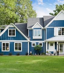 Modern Farmhouse With Blue Exterior