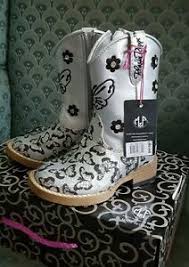 Details About Blazin Roxx Western Boots Girls Cowboy Toddler Zip Silver 4441066 Size 5 1 2