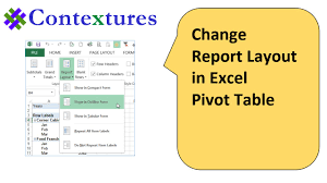 change excel pivot table report layout