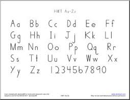 Alphabet Chart Handwriting Worksheet Hwt Style Font