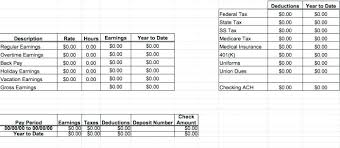 Free Pay Stub Template Paycheck Excel Canadian Irelay Co