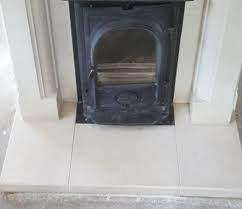 limestone fireplace hearth