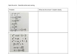 Solving Quadratic Equations Math