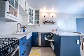 A Tidy Blue And White Ikea Kitchen Design
