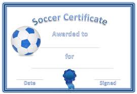 Blank Soccer Certificate Templates K5 Worksheets