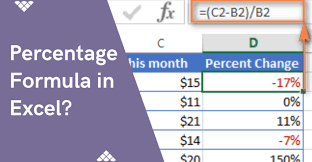 percene formula in excel apply