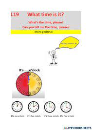 L021What time is it Part 1 worksheet