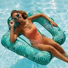Aqua Zero Gravity Inflatable Pool Chair Lounge Float With Hand Pump Teal Fern