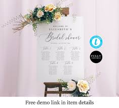 bridal shower seating chart template