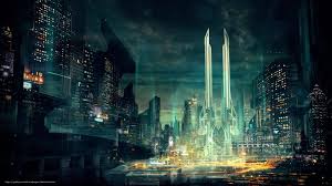 Cyberpunk city, Sci fi wallpaper
