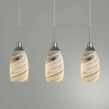 Beldi Pendant Lighting Grey Nickel 3 Light Glass Kitchen Bar Hanging For Sale Online