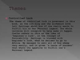 ppt themes motifs and symbols in the alchemist powerpoint themes bull controlled luck the theme of controlled luck is prominent in this book as the old king and the alchemist both tell santiago about how if one