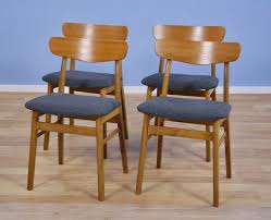 set of 4 danish dining chairs in teak