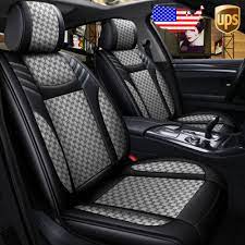 5 Seats Car Pu Leather Flax Seat Cover