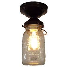 Mason Jar Ceiling Light Vintage Quart Single Eclectic Flush Mount Ceiling Lighting By The Lamp Goods